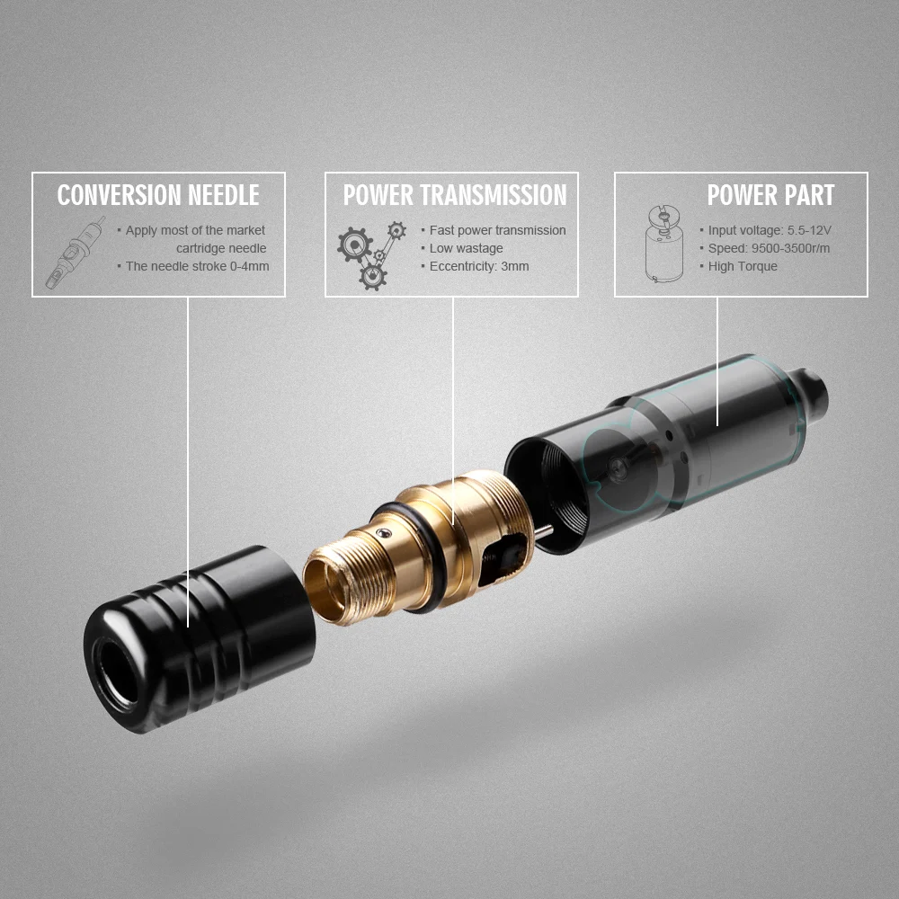 

Professional Tattoo Hybrid Tattoo Pen Rotary Tattoo Machine Needle Cartridges with DC5.5 Jack Tattoo Artists tattoo pen