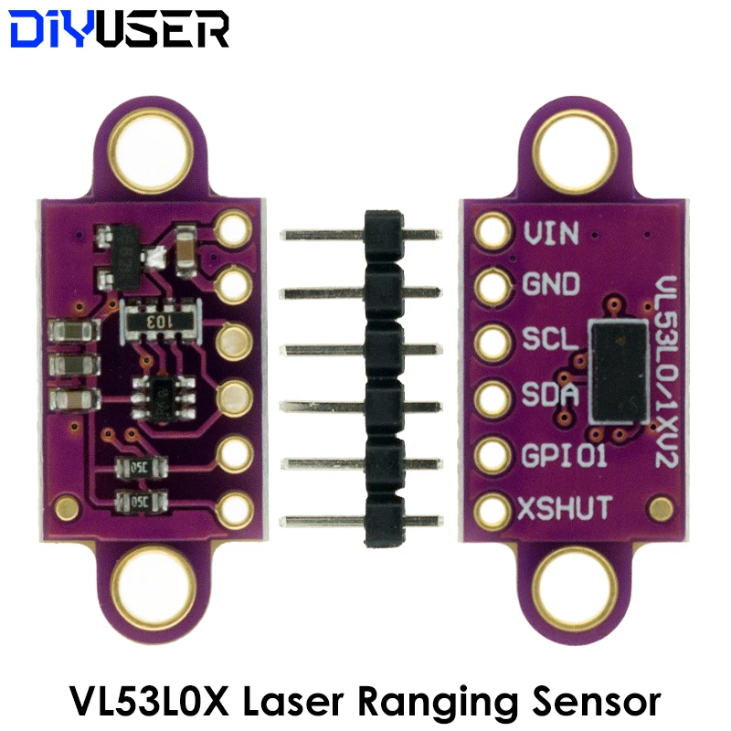 VL53L0X Time-of-Flight (ToF) Laser Ranging Sensor Breakout 940nm GY-VL53L0XV2 Laser Distance Module I2C IIC 25MM*10.7MM