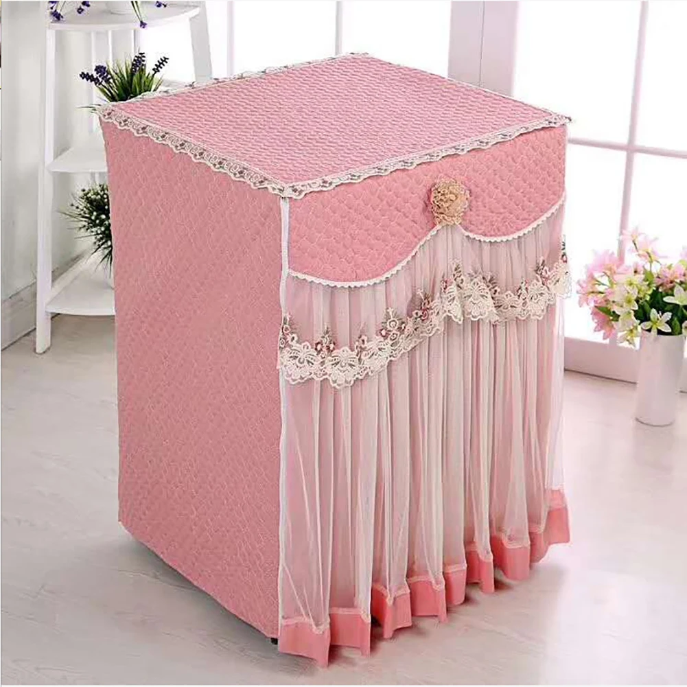 Deep Pink Extra Large Replacement Washing Machine Cover Lace Home Decor Dryer Portable Full UV Protection Waterproof Dustproof Bathroom - Цвет: Deep Pink