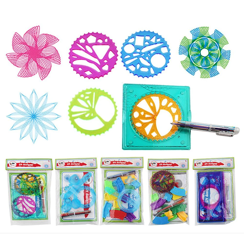 Conjunto de juguetes para dibujar flor mágica juego de reglas de engranajes  entrelazados ruedas de pintura accesorios de dibujo juguetes educativos  innovadores|Chistes y bromas| - AliExpress