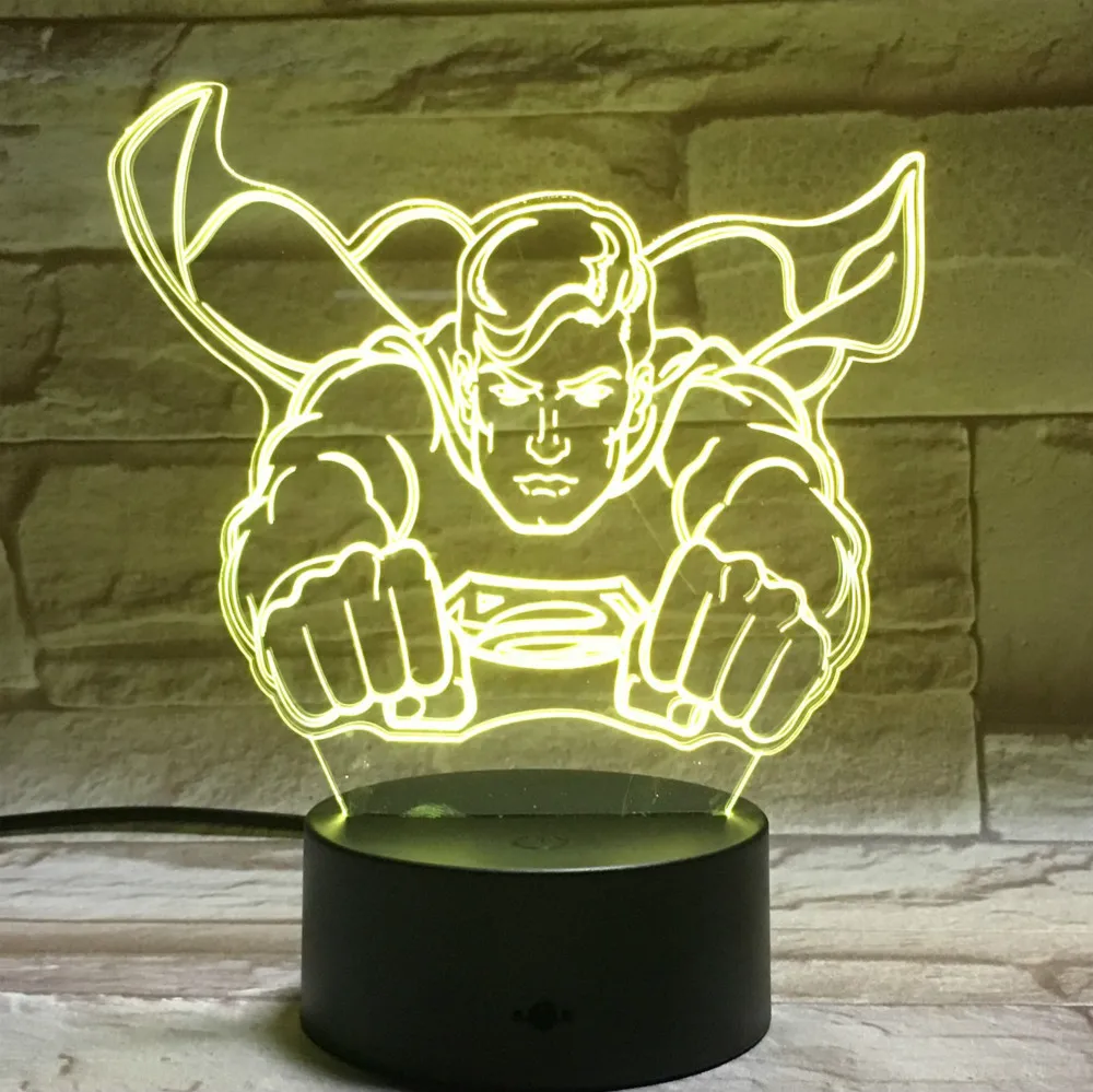 DC heroSuperhero детские пижамы с изображением Супермена для Светодиодный ночной