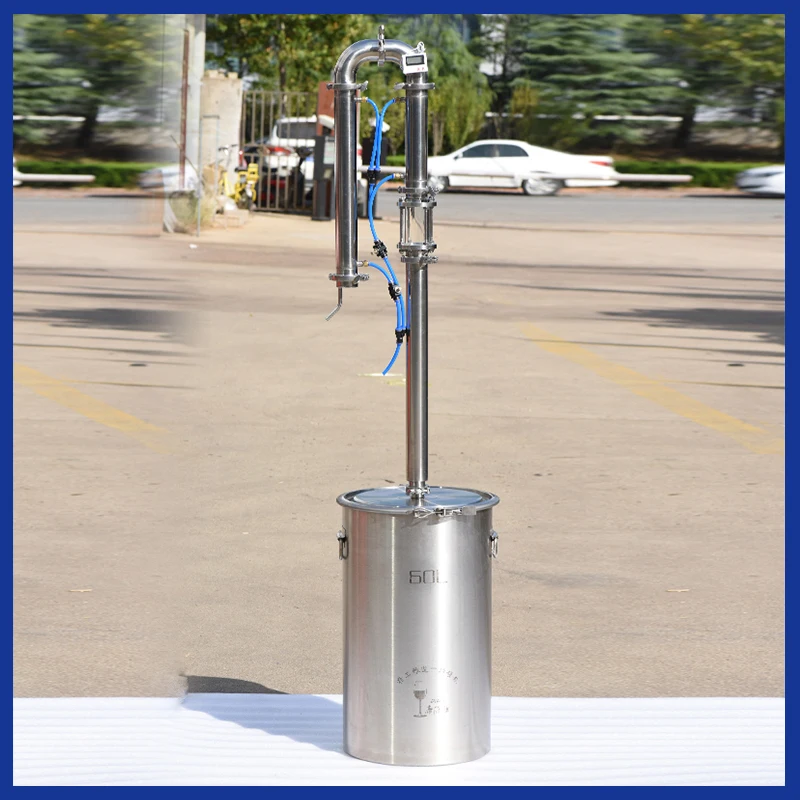 

Tubular exchanger with sight glass distiller domestic brewing equipment 35L/60L brandy whisky vodka brewing machine
