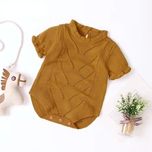 

LZH Summer Clothes For Newborns Short Sleeve Baby Girls Jumpsuit Knitting Romper For Infant Girl Clothing Kids Bodysuit 0-2 Year