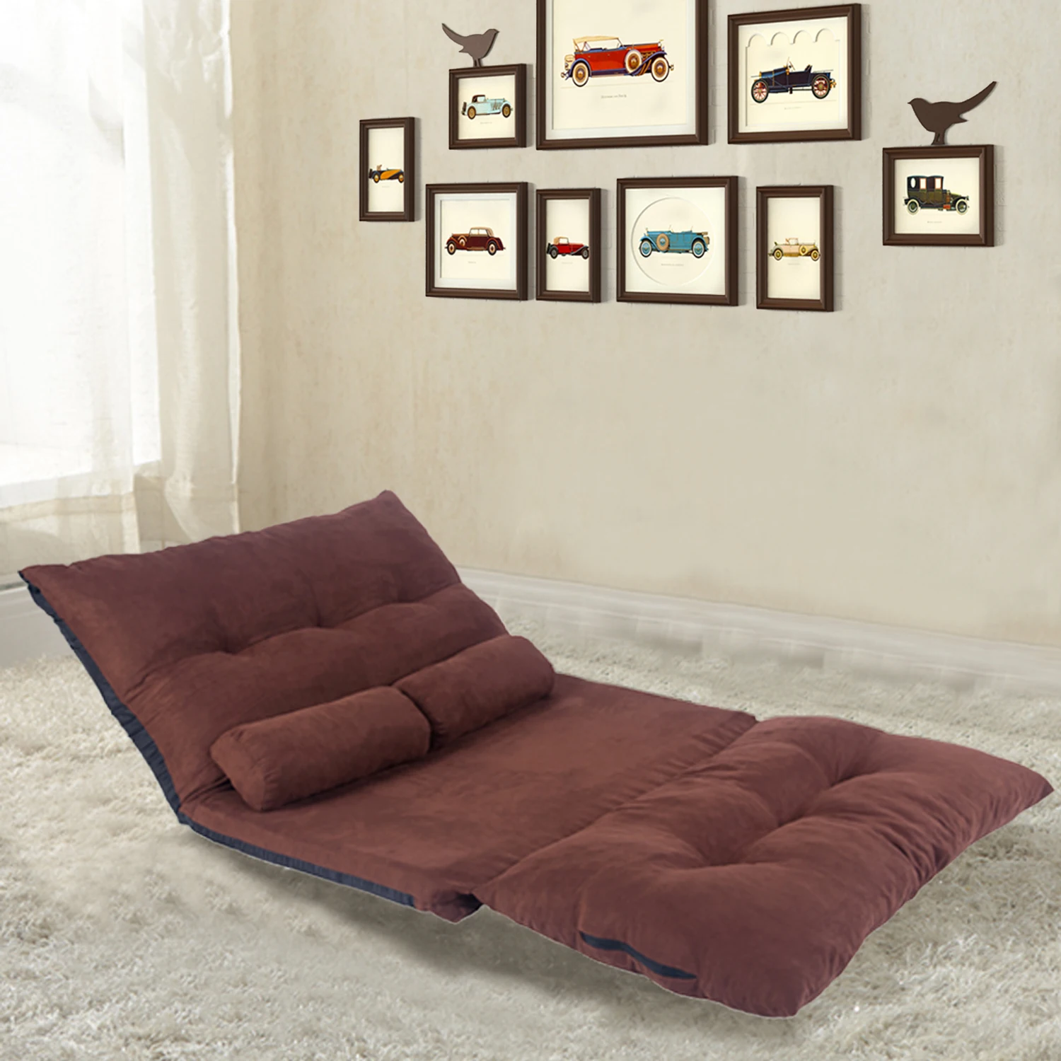  Multi-functional Foldable Sofa Bed Adjustable Folding Futon Lazy Sofa Video Gaming/Lounge Sofa with