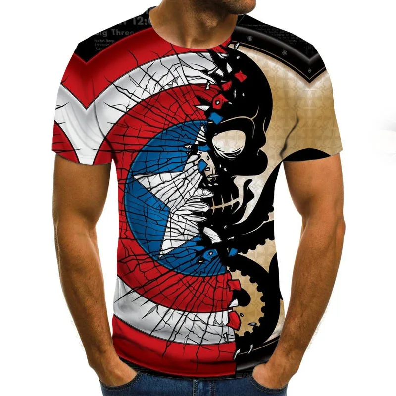 

Man T-shirt 3D flag Printing Polyester Spandex Fabric Casual Cool Men's T-Shirt 2020 New