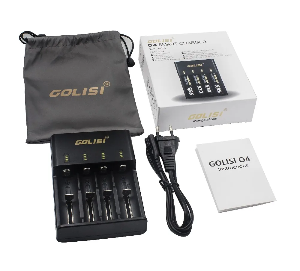 Golisi 4 шт. S30 IMR 18650 3000 мАч E-CIG аккумуляторная батарея VAPE с Golisi O4 интеллектуальное зарядное устройство 2A Быстрая зарядка