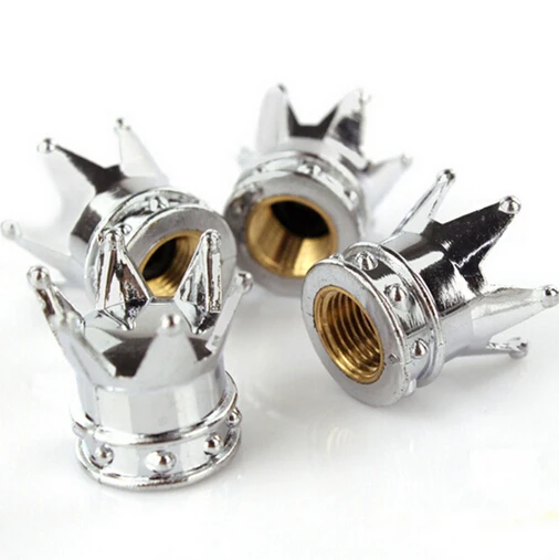 Car Truck Motocycle Bike Crown Shaped Tire Wheel Stem Air Valve Cap High Quality Tyres Accessories 4 Pcs/Lot