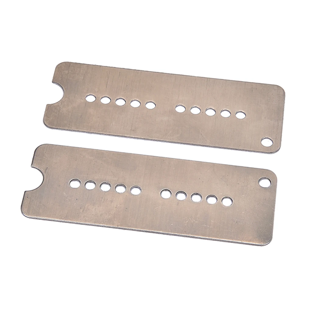 Tooyful 2 Pieces Cupronickel Neck+Bridge Pickup Baseplates for Electric Guitar P90 Soap Bar Pickup Accessory