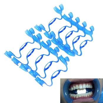 

20Pcs/Lot M Type Mouth Opener Cheek Retractor Expanders Teeth Whitening Dental Blue Lip Retractors