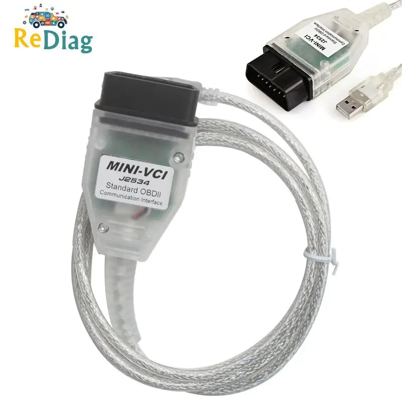

MINI VCI New Real Firmware V2.0.4 Newest V14.10.028 For Toyota j2534 K+DCAN Supports K-Line MINI-VCI HW2.0.4 FT232RL