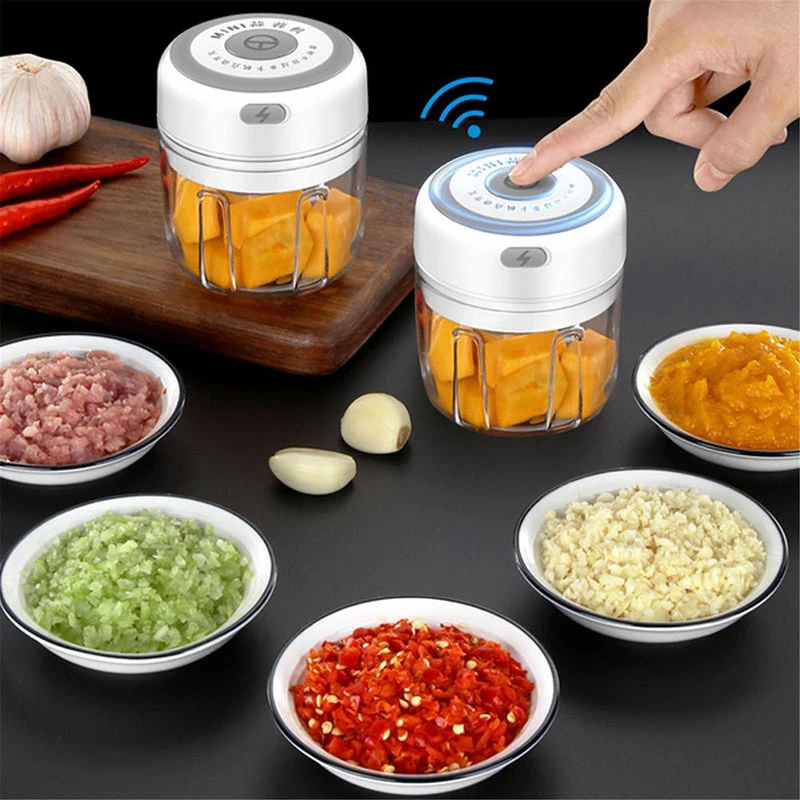 Mini picadora eléctrica inalámbrica recargable por Usb, picadora de  alimentos, ajo, verdura, trituradora, prensa para nueces, carne, fruta,  cebolla, cocina| | - AliExpress