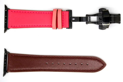 Black Buckle Для Apple Watch Series 5 4 3 2 1 44 мм 40 мм 42 мм 38 мм Бабочка Пряжка Кожаный ремешок Ремешок Замена для браслет для iwatch - Цвет ремешка: Black Buckle
