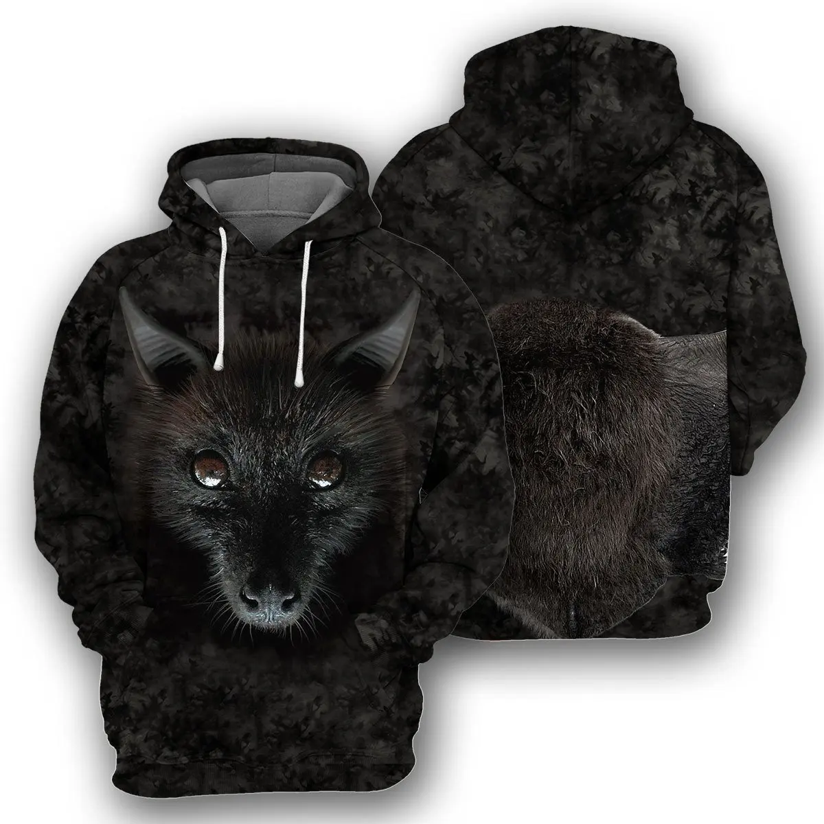 

3D Printed Hoodie Bat Front and Back For Women Unisex Harajuku Fashion Animal Hooded Sweatshirt Casual Jacket Pullover