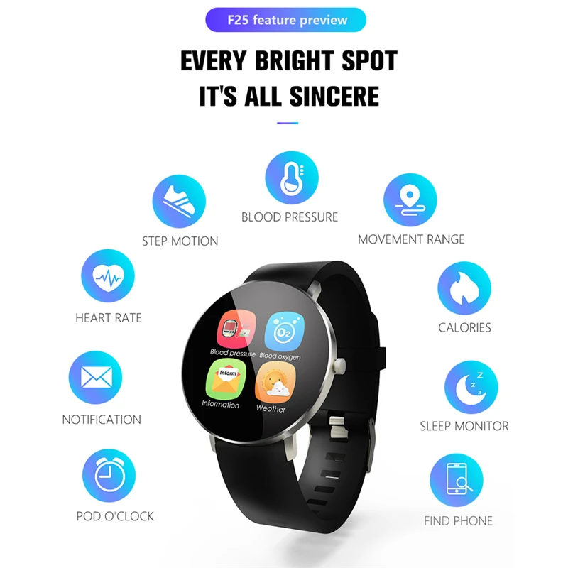 ESEED F25 smart watch men full touch screen heart reta long standby GPS smartwatch women for android ios pk xiao mi band 4 honor