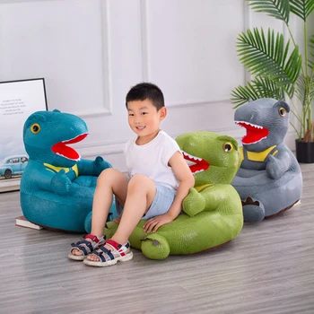 

Cartoon Dinosaur Baby Sofa Support Seat Cover Washable Toddler Learning To Sit Plush Chair Case without Filler