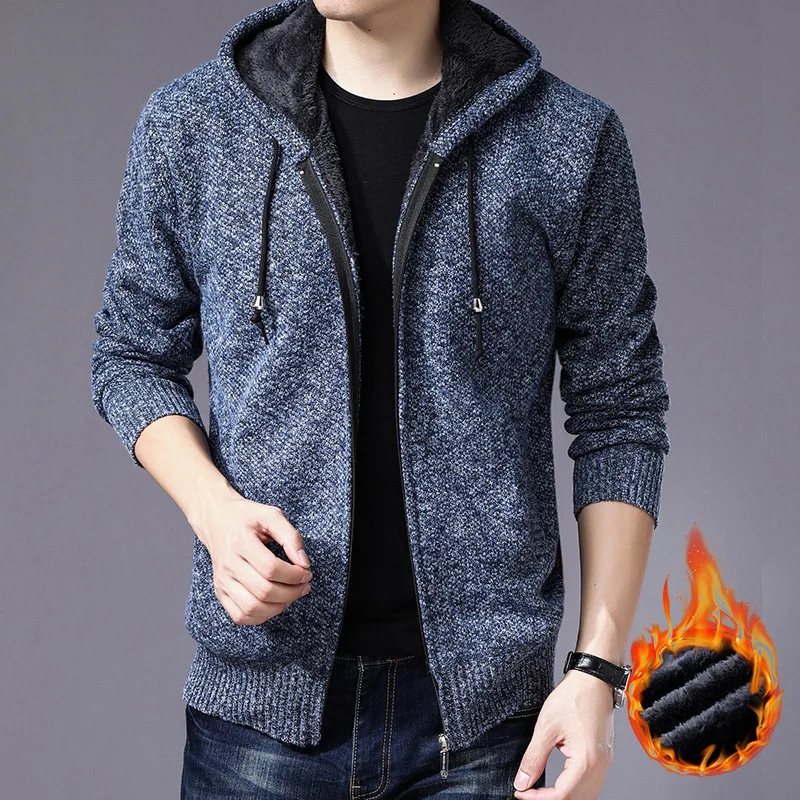 

2021 sweater coat men Winter Fleece Sweate Knitwear Cardigan Plus Size Knitted Sweater Coat male Jumper winter warm Coat