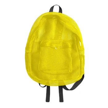 

Transparent Mesh Backpack With Padded Shoulder Straps Durable Lightweight Hiking Camping Outdoor Sports Bag