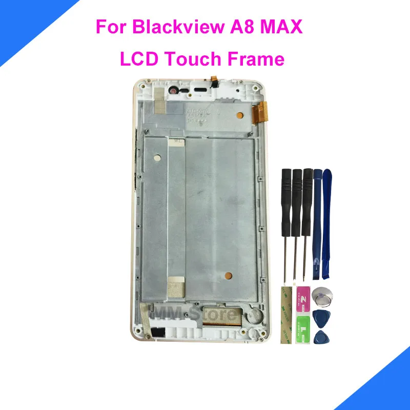 

For Blackview A8 MAX LCD Display With Touch Screen With Frame Digitizer Assembly Replacement +Tools+3M Sticker