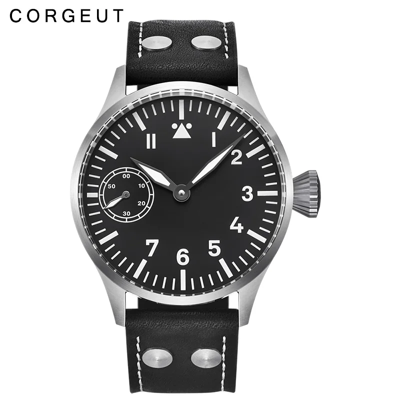 Corgeut 17 Jewels механические часы с ручным заводом 3600 часовой механизм 6497 Модные Кожаные Спортивные Светящиеся Роскошные Брендовые Часы - Цвет: 2017B-SW