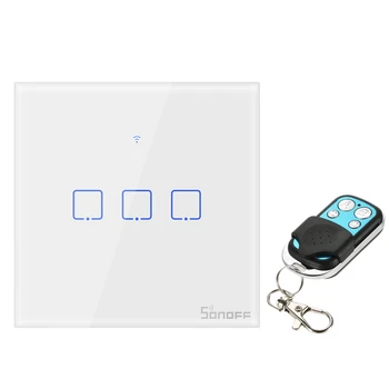 

SONOFF T1EU1C-TX 1/2/3 Gang Smart WiFi Wall Switch Remote Controller APP Control Timer EU Standard For Google Home/Nest Alexa