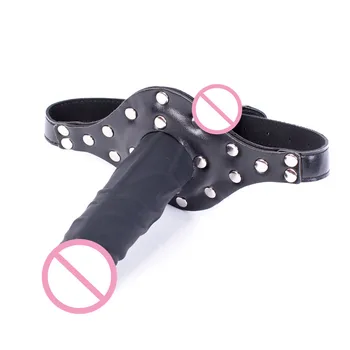 Slave Leather Bondage Strap with Dildo Mouth Gag Sex Toys for Men Women Adults Games Plug Oral Fetish Bdsm Flirt Erotic Products 4