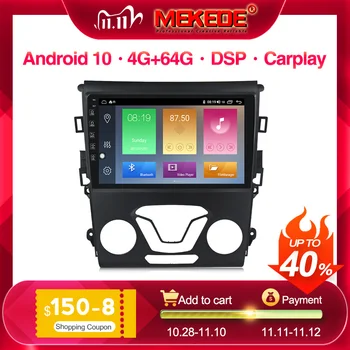 

For Ford Mondeo 5 2014 2015 2016 2019 Car Radio Multimedia Video Player Navigation GPS Android 10 No 2din 2 din dvd