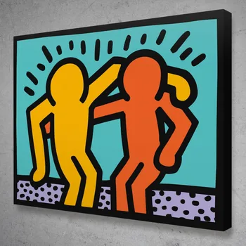 

Poster Modern HD Printed Best Buddies Keith Haring Modular Wall Art Canvas Picture Paintings Home Decoration Frame Living Room