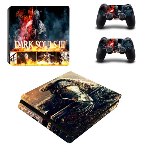 Цвет: желтый Dark Souls Remake PS4 Slim Skin виниловая наклейка, стикер для консоли sony Playstation 4 и 2 контроллера PS4 Slim Skin стикер - Цвет: Цвет: желтый