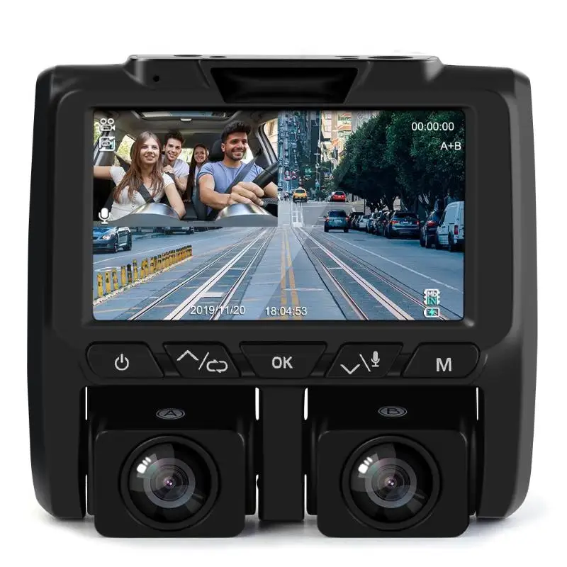 A1 1080P+ 1080P двойная вращающаяся Линза Автомобильный видеорегистратор WDR g-сенсор видеорегистратор