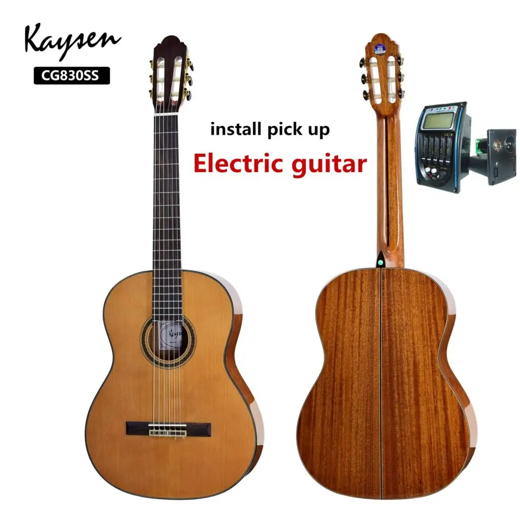 Electric Mahogany Классическая акустическая гитара 39 дюймов полный твердый Электрический Глянец 6 струн подобрать кедр красное дерево гитары - Цвет: Electric Mahogany