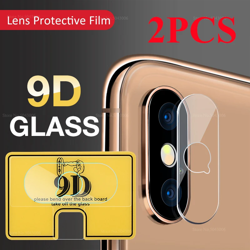 

2PCS 9D Rear Camera Screen Protector For iPhone XR X XS Max XS 7 8 Plus Soft Tempered Glass Camera Lens Film For iPhone X 10