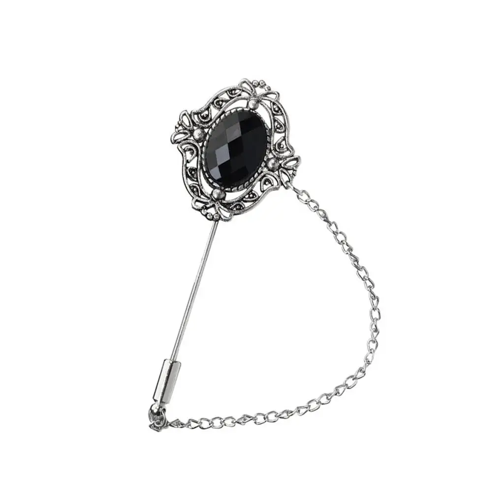 Alloy Rhinestone Lapel Stick Pin Brooch Pin Suit Shirt Pin For Mens Gifts Fashion Jewelry