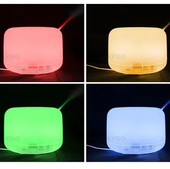 

500ML Ultrasonic Air Humidifier with Aromatherapy Essential Oil Diffuser 7 LED Color Changing Lamps 4 Timer Settings,10 Hours