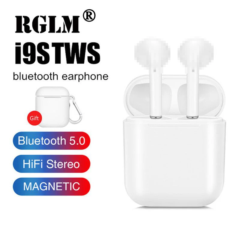 

RGLM i9S TWS Wireless Earphone Portable 5.0 Bluetooth Headset Invisible Earbud With Colour Charging Box for all smart phone