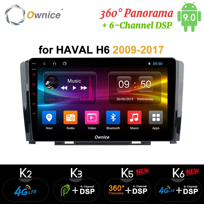 Perfect Ownice K1 K2 K3 Octa Core Car DVD Player Android 9.0 For Great Wall Hover Haval H6 2G RAM+32G Flash Radio GPS Navigation 4G LTE 50