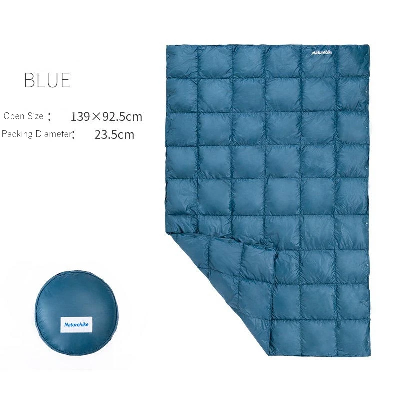 Peacock blue Naturehike открытый гусиный пух одеяло Сращивание многофункциональный одеяло легкий вес портативный Туризм Кемпинг зима NH19LY010 - Цвет: Peacock blue