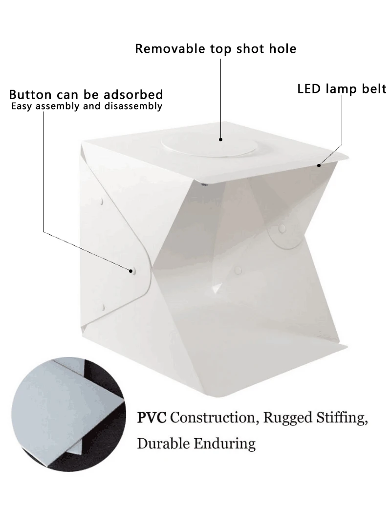 40 см мини складной 2 светодиодный лайтбокс фотостудия диффузная Мягкая коробка лайтбокс фотография Черный Белый набор для фона световая коробка