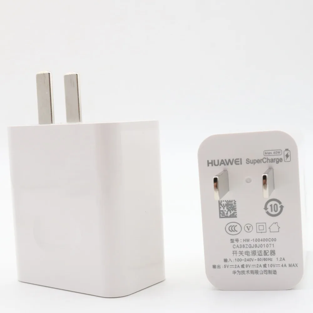 Оригинальное зарядное устройство huawei 10 в 4A Supercharge mate 20 pro RS P20 P30 pro Супер зарядка 40 Вт адаптер Honor Magic 2 view 20