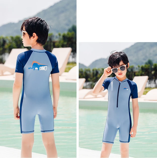 Costume Bagno Bambini Con Maniche Corte UPF 50+ - Protezione Solare E Zip Frontale - Foto 3