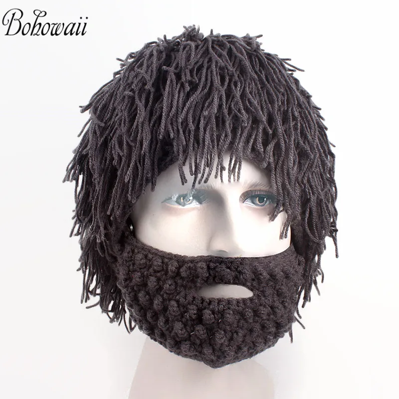 

BOHOWAII Pirate Costume Beanie Men's Caribbean Pirate Hat Czapka Zimowa Halloween Winter Mouth Mask Maska Na Usta