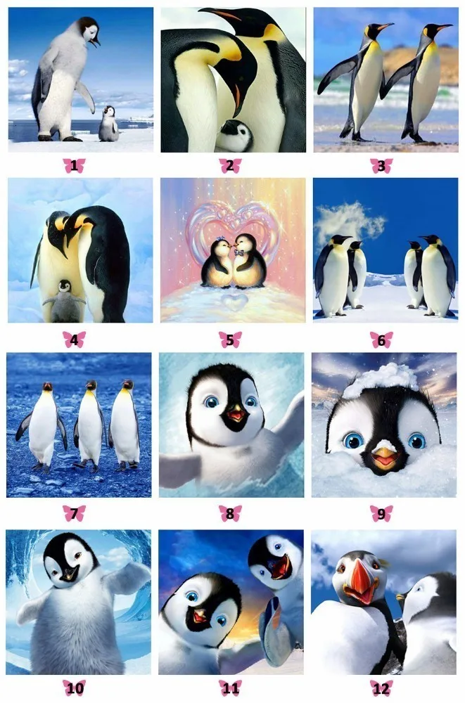 Алмазная вышивка huacan Penguin 5D Вышивка крестиком Алмазная картина животные Стразы полная квадратная вышивка бисером Алмазная мозаика мультфильм