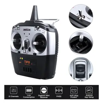 

RCtown T8FB 8CH Radiolink RC Transmitter and Receiver R8EF 2.4GHz Radio Controller SBUS/PPM/PWM for Drone/Fixed Wing/RC Model