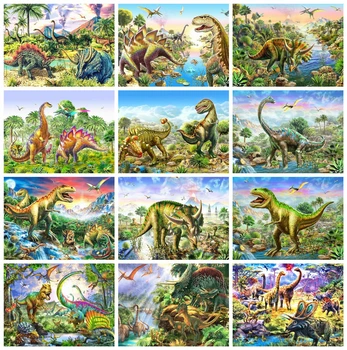 

Huacan 5D DIY Diamond Painting Full Square Animal Art Kit Diamond Embroidery Mosaic Dinosaur Decorations Home