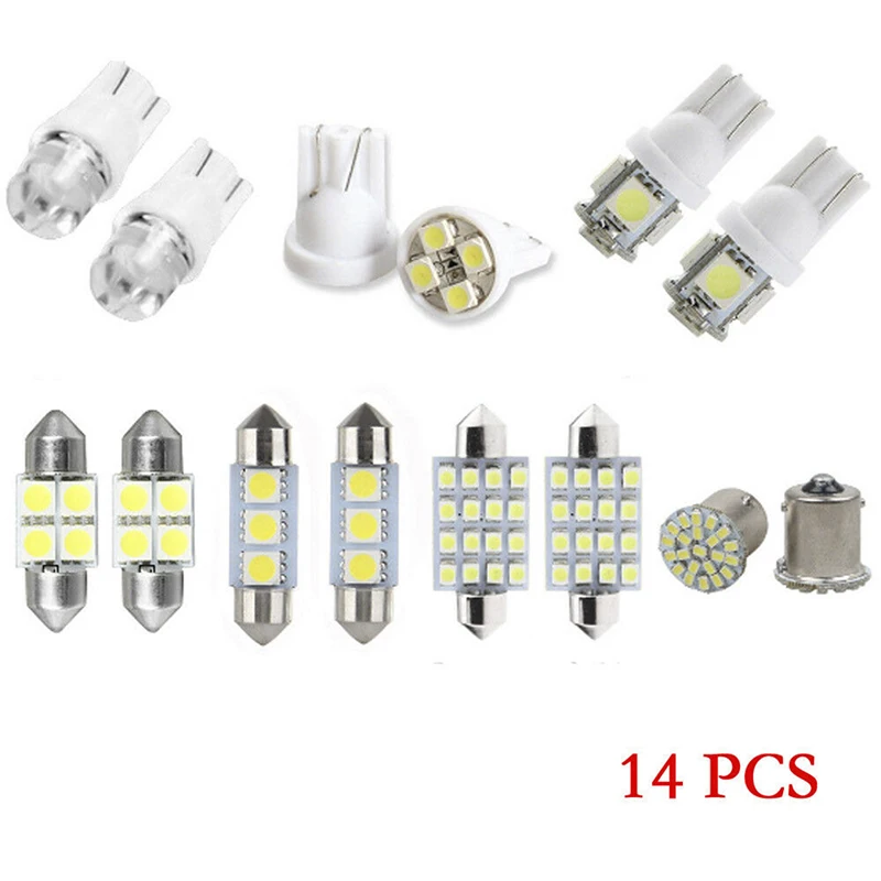 

14Pcs LED Interior Package Kit For T10 36mm Map Dome License Plate Lights White