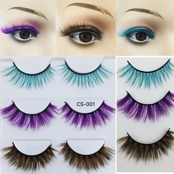 

3 Pairs of High-Grade Colorful False Eyelashes 3D Thick Thick Eyelashes Natural Nude Makeup Eyelashes