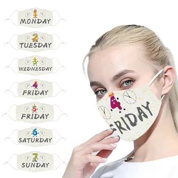 

1PCS Cloth Polyester A Week Cloth Face Shield Breathable Face Mask Face Shield Washable Face Mask Reusable Windproof Masque