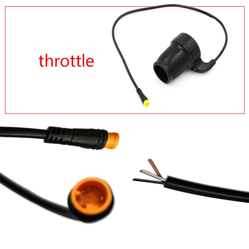throttle 380mm Waterproof Connector Round Plug Suit For Light Display Brake Throttle Patinete Electrico Adulto Ebike Electric Bike Accessories - Цвет: throttle 380mm