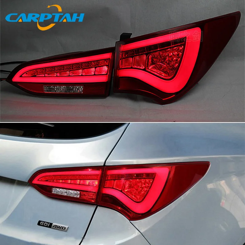 

Car Styling Taillight Tail Lights For Hyundai Santa Fe IX45 2013 - 2017 Rear Lamp DRL + Turn Signal + Reverse + Brake LED Light