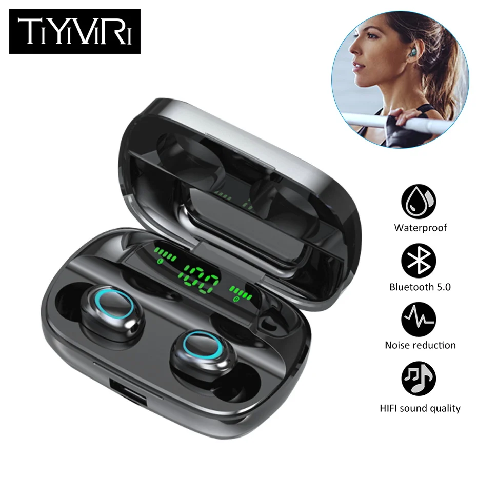 TiYiViRi настоящие наушники мини TP02 TWS Bluetooth V5.0 беспроводные Спортивная гарнитура
