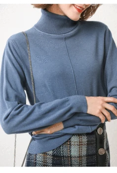 

Sweater 20202019 new autumn and winter fashion sweater female high lapel long sleeve loose pullover sweater top